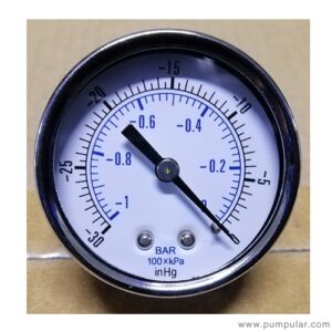 Gast AE136 Vacuum Gauge 0-30HG (0-760MM/HG)
